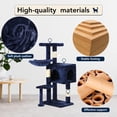 thumbnail image 7 of BestPet Cat Tree 37" Tall Cat Tower Kitten with Scratching Posts and Perches Indoor Activity Center for Cats (Navy Blue), 7 of 7
