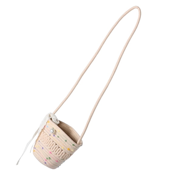 FOMIYES Colorful Cotton Rope Beach Bag Single Shoulder Crossbody Tote for Women, Easy to Clean, Lightweight Daily Use, 1 Pack