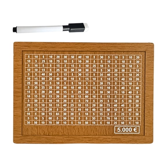 Cash Vault Wooden Savings Box - Cash Saver Box, Wooden Money Box with Money Target and Numbers, Money Box for Cash Saving, Coin Counter Piggy Bank, Wooden Coin Bank for Savings Goal (5000)