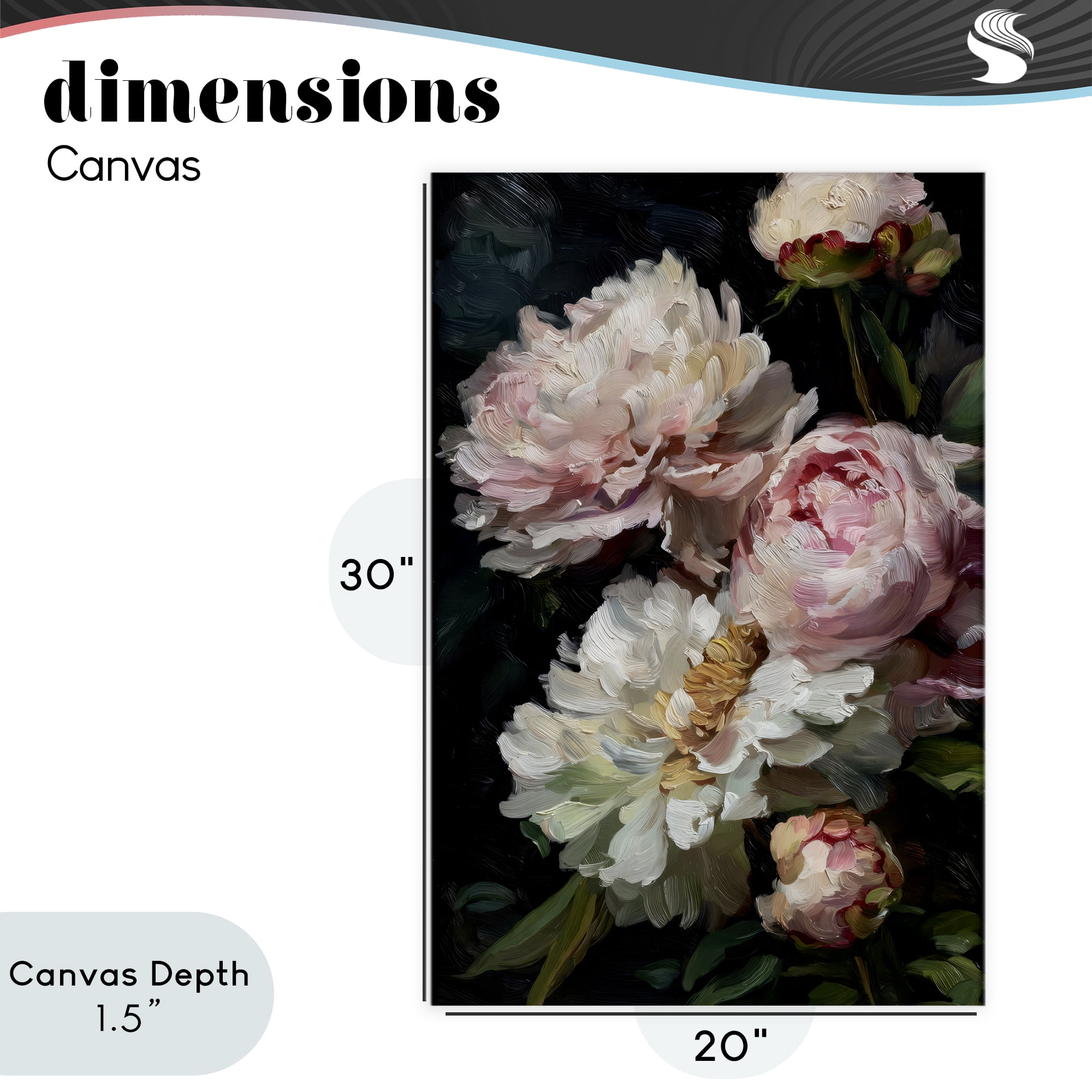Stupell Industries Soft And Moody Peonies Canvas Wall Art, design by Petal Prints Design