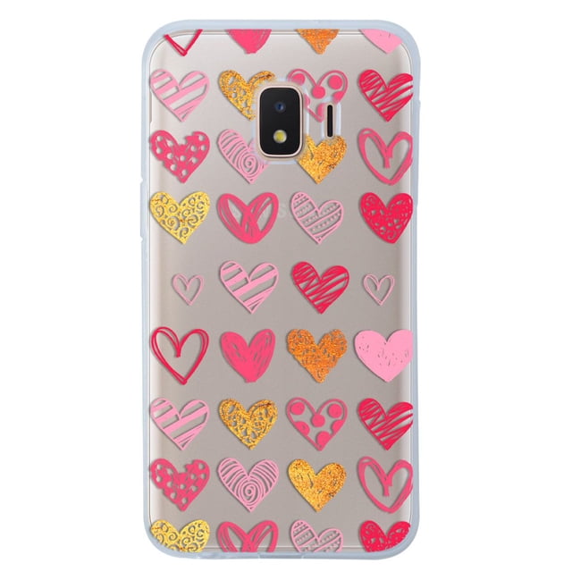 Funda Para Galaxy J2 Core Corazones Handmade, Uso Rudo, InstaCase Protector para Galaxy J2 Core Antigolpes, Case Corazones Handmade