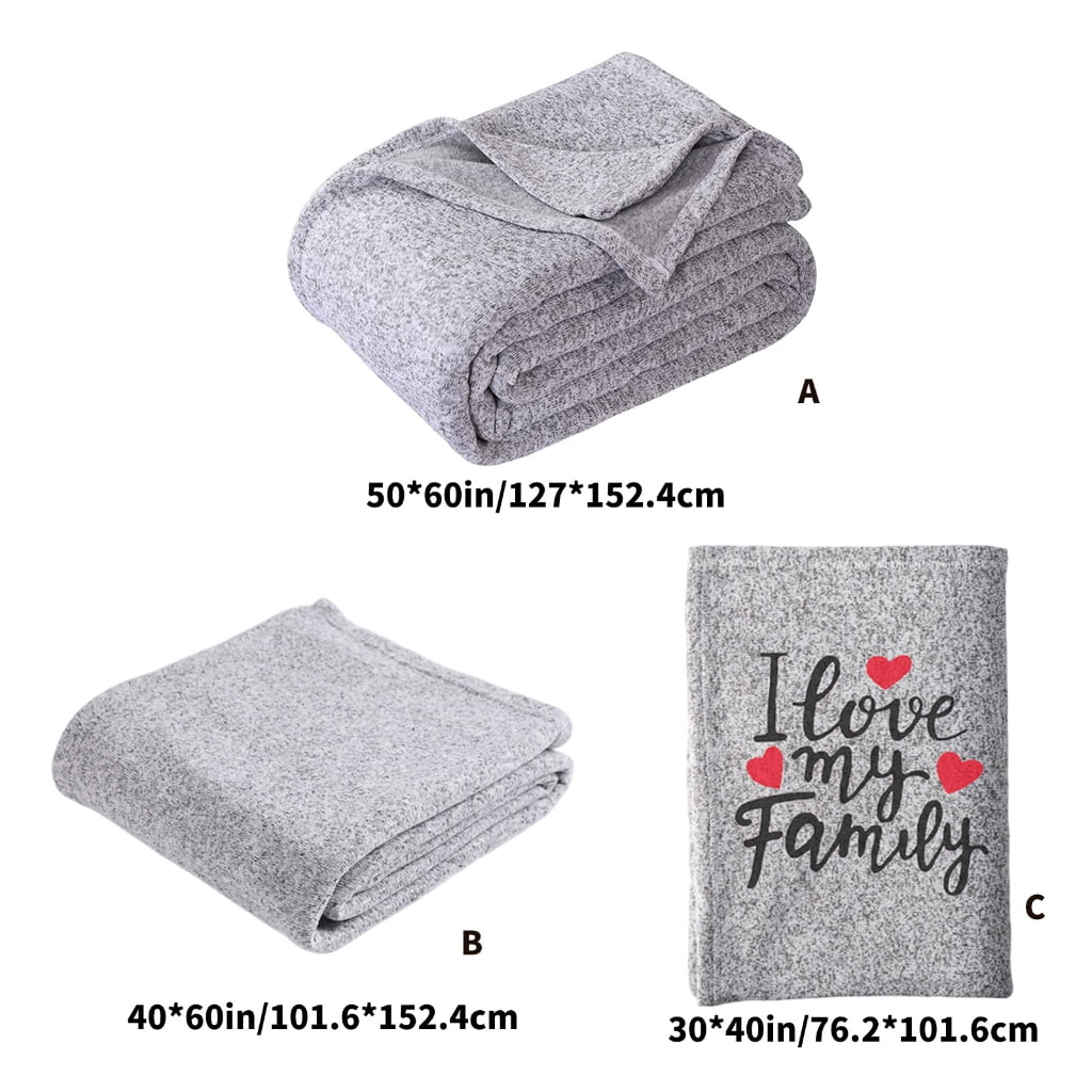 Machine Washable Breathable Gray Blanket for Sofa Bed Camping and Living Space