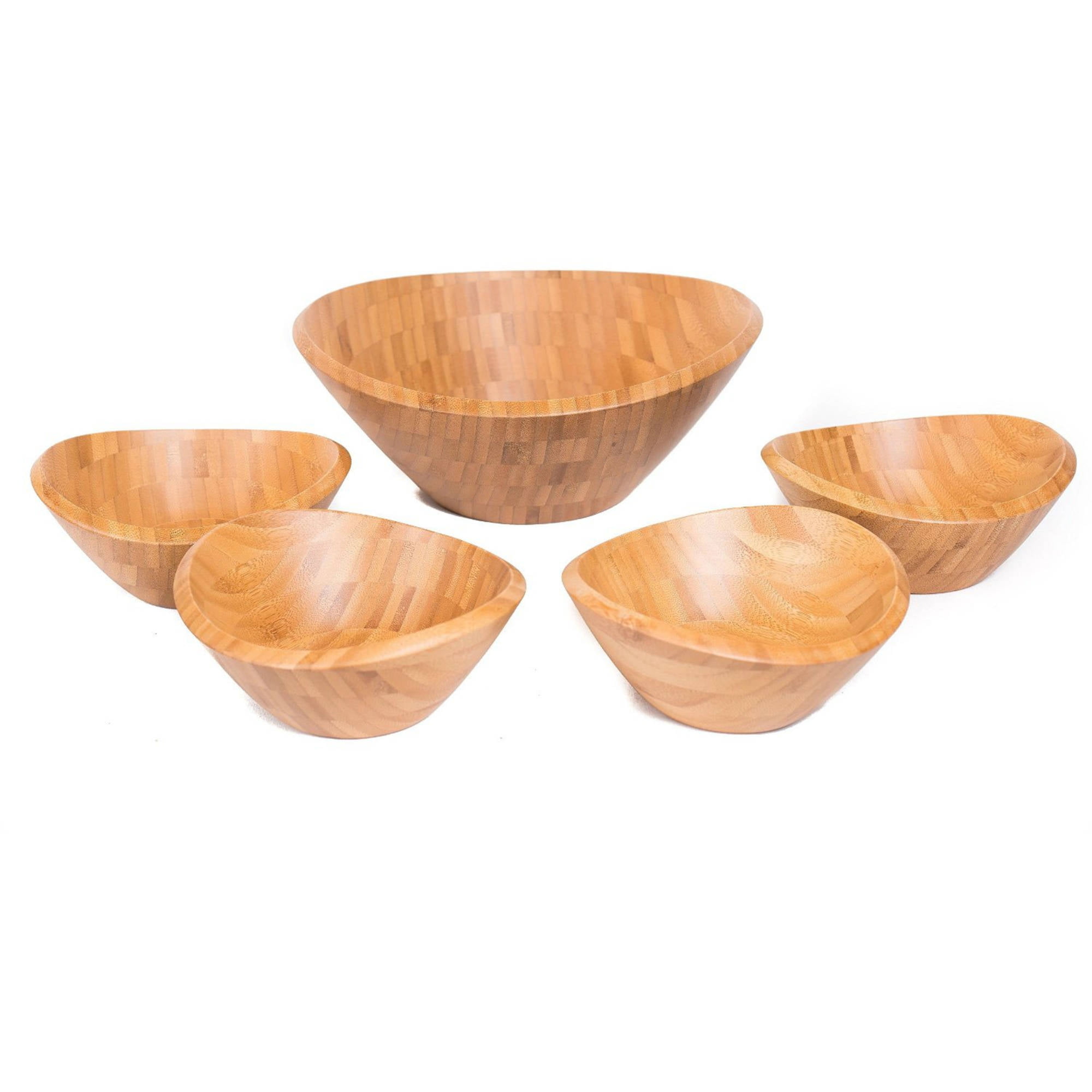 BirdRock Home Bamboo Salad Bowl Set Set of 5