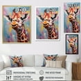 thumbnail image 4 of Designart "Graceful Multicolored Giraffe In Pop Art Style IV" Animals Giraffe Wall Decor, 4 of 7