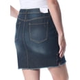 thumbnail image 4 of Jessica Simpson Womens Lace Up High Rise Denim Skirt, Blue, 30, 4 of 4