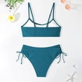 thumbnail image 4 of Girls Swimsuits Bikini Set 2 Pieces Color Block Bikini with Adjustable Shoulder Strap Girls Bathing Suit /Dark Green/16Y, 4 of 4