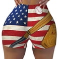 thumbnail image 2 of Balery American Flag And Baseball Pantalones cortos de entrenamiento estampados para mujer, sin costuras, ajustados, para gimnasio, yoga, correr, deportes, ejercicio activo, fitness.-Medium, 2 of 8