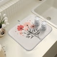 thumbnail image 4 of Yayeee Dish Drying Mat for Kitchen Counter 16" x 18" Microfiber Super Absorbent Coffee Decorative Pad, Pink Flower, 4 of 9