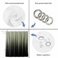 thumbnail image 4 of Sage Green Black Ombre Shower Curtain, Waterproof Shower Curtains for Bathroom, Modern Abstract Striped Gradient Washable Fabric Bathtub Curtain Set Bath Decor with 12 Hooks Long 72"x84", 4 of 8