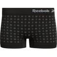 thumbnail image 3 of Reebok®  Women's Boy Shorts Underwear - 4 Pack Stretch Performance Seamless Panties -Size M, Black Jacquard/Sharkskin/Elderberry/Black Pearl Jacquard, 3 of 7