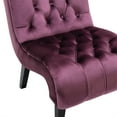 thumbnail image 5 of Morden Accent Chair, Armless Living Room Chair with Curved Backrest, Button Tufted Velvet Upholstered Leisure Chair with Solid Wood Legs, Single Sofa Chair for Bedrooom Apartment Office, Purple, 5 of 7
