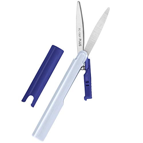 Plus Pen Style Non Stick Compact TSA Twiggy Scissors with Cover Blue