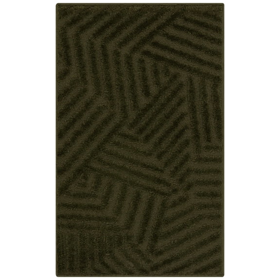 Maples Rugs Sansa Modern Geometric Indoor Washable Accent Rug, 20" x 34", Green