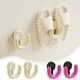 thumbnail image 1 of Soporte de ventosa sin taladro para zapatillas de baño | Gancho de plástico duradero para zapatillas, bolsas Objetos pequeños | Compacto 12x11x6 cm | Beige y rosa intenso | Conjunto de 2 ganchos, 1 of 6