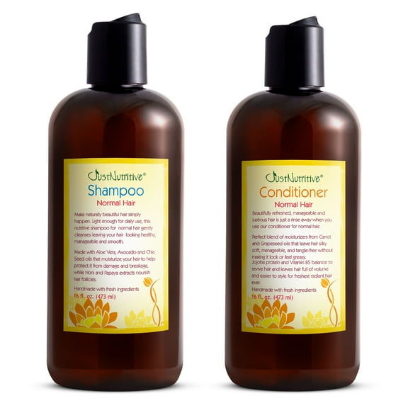 Just Nutritive Natural Dry Damaged Hair Shampoo & Conditioner Set, Moisturizing, Hydration, Repair, Sulfate-Free, 16oz