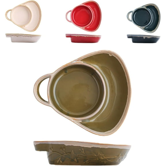 Soup Bowl with Bread Holder, Soup and Side Bowls with Cracker Holder, Bread Bowl for Salad Breakfast, Anti-Soggy Plate Ceramic and Sandwich Ideal for Home and Restaurant(Green)