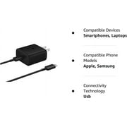 Original 45W USB C Super Fast Charging Wall Charger for Samsung Galaxy S21 S21FE S22 S22+ S22 Ultra S23 S23+ S23 Ultra - 45 Watt Super Fast Charger & USB-C Cable - Retail Packaging!