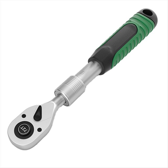 Llave de Tubo Retráctil de 3/8 de Pulgada con Trinquete Giratorio y Reversible de 72 Dientes, Herramienta Mecánica