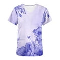 thumbnail image 5 of Abomasnow Scrubs for Women V-Neck Short Sleeve Scrub Tops Soft Floral Printed Stretch Nursing Scrubs with Pockets, 5 of 5