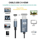 thumbnail image 5 of Cable Hdmi Tipo C Adaptador Usb 2m 4k Para Motorola Y Otros Malubero Gris, 5 of 5