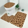 thumbnail image 2 of Leopard Pattern Bathroom Rugs Sets 3 Piece,Toilet Cover Set,Absorbent Non Slip Bathroom Mats Sets with U-Shaped Contour Rug Toilet Rug Set, 2 of 5