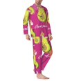 thumbnail image 2 of Fotbe Pink Green Avocado Pijama de Hombre con Estampado de Manga Larga, Conjunto de 2 Piezas, Ropa de Dormir Suave y Cómoda con Bolsillos-XX-Large, 2 of 7