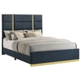 thumbnail image 3 of Coaster Ines 52" Contemporary Upholstered Fabric Queen Panel Bed in Navy, 3 of 9
