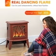 thumbnail image 3 of HOMCOM Electric Fireplace Heater, Fireplace Stove with Realistic LED Flames and Logs and Overheating Protection, 750W/1500W, Red, 3 of 9