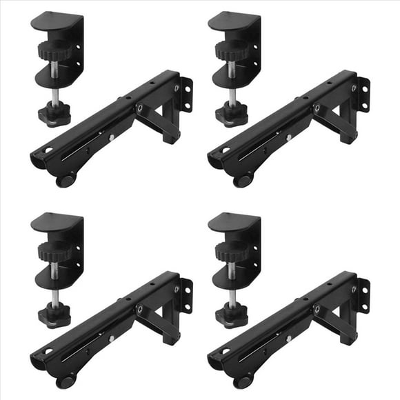 4 Piezas Bandeja para Teclado Debajo del Escritorio Soportes Plegables con Abrazadera Fácil de Instalar Estante de Extensión de Escritorio Ajustable 9x4,3 cm