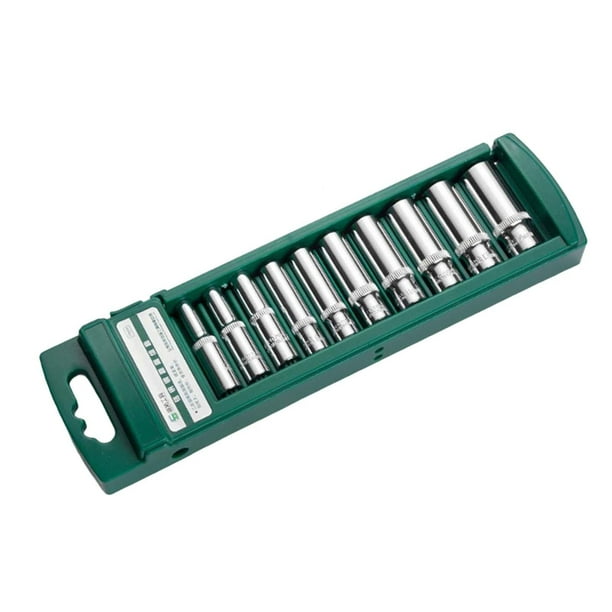 Cabeza de llave de tubo Juego de cabeza de llave de acero, adaptador de manguito de destornillador de tuerca de alta resistencia, herramientas manuales de llave de carraca de , 6,3 mm de largo