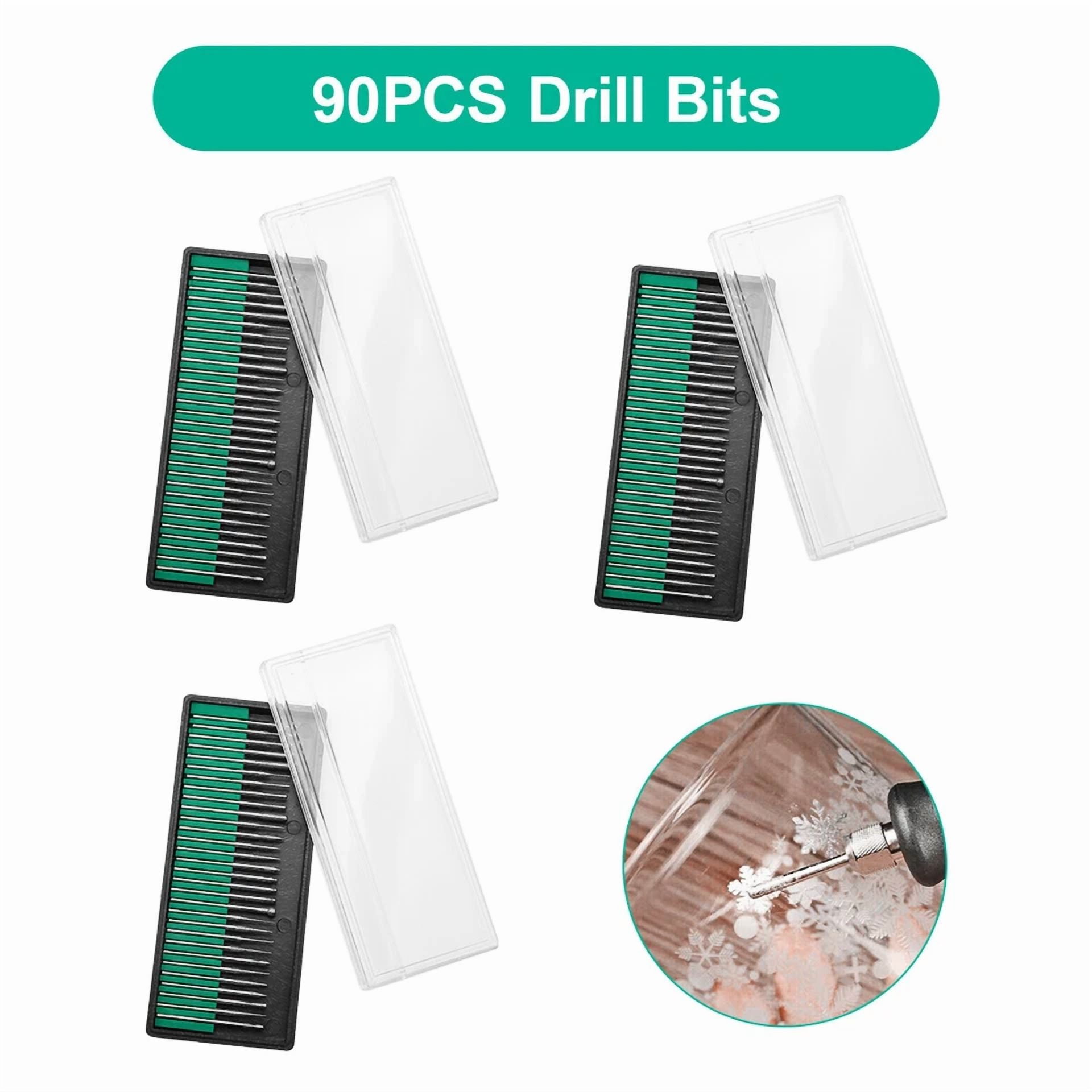 CIRCLE- 90Pcs 1/8" Diamond Burr Bits Drill Set Rotary Multi Tool Accessories For Dremel