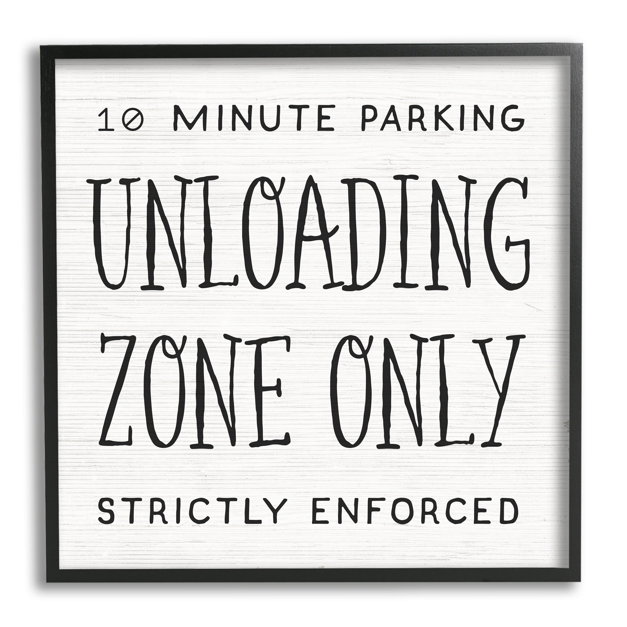 Stupell Industries 10 Minute Parking Funny Bathroom Phrase Unloading Zone, 24 x 24, Design by Daphne Polselli