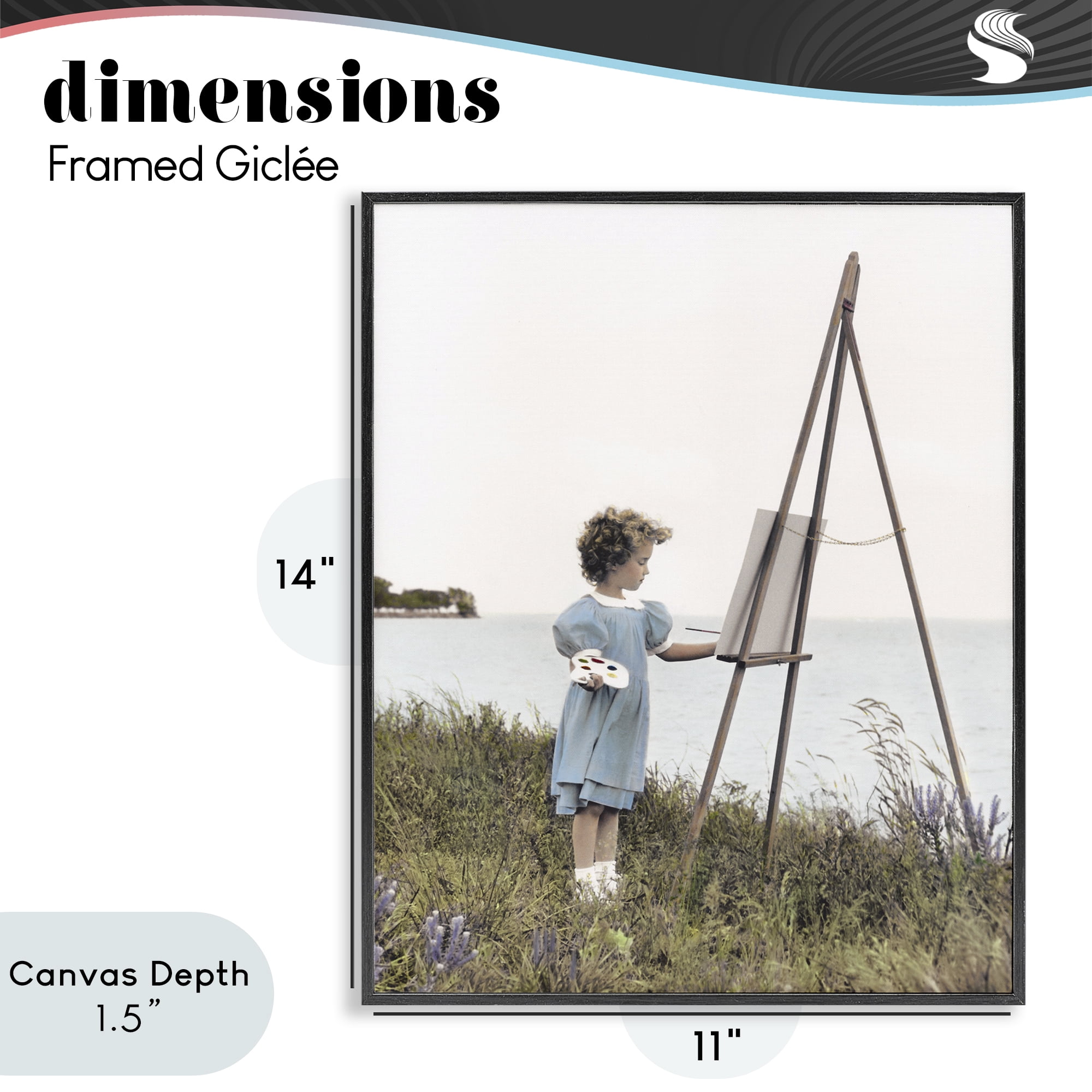 Stupell Industries Child Painting on Easel Black Framed Giclee Art, design by Kendra Dew