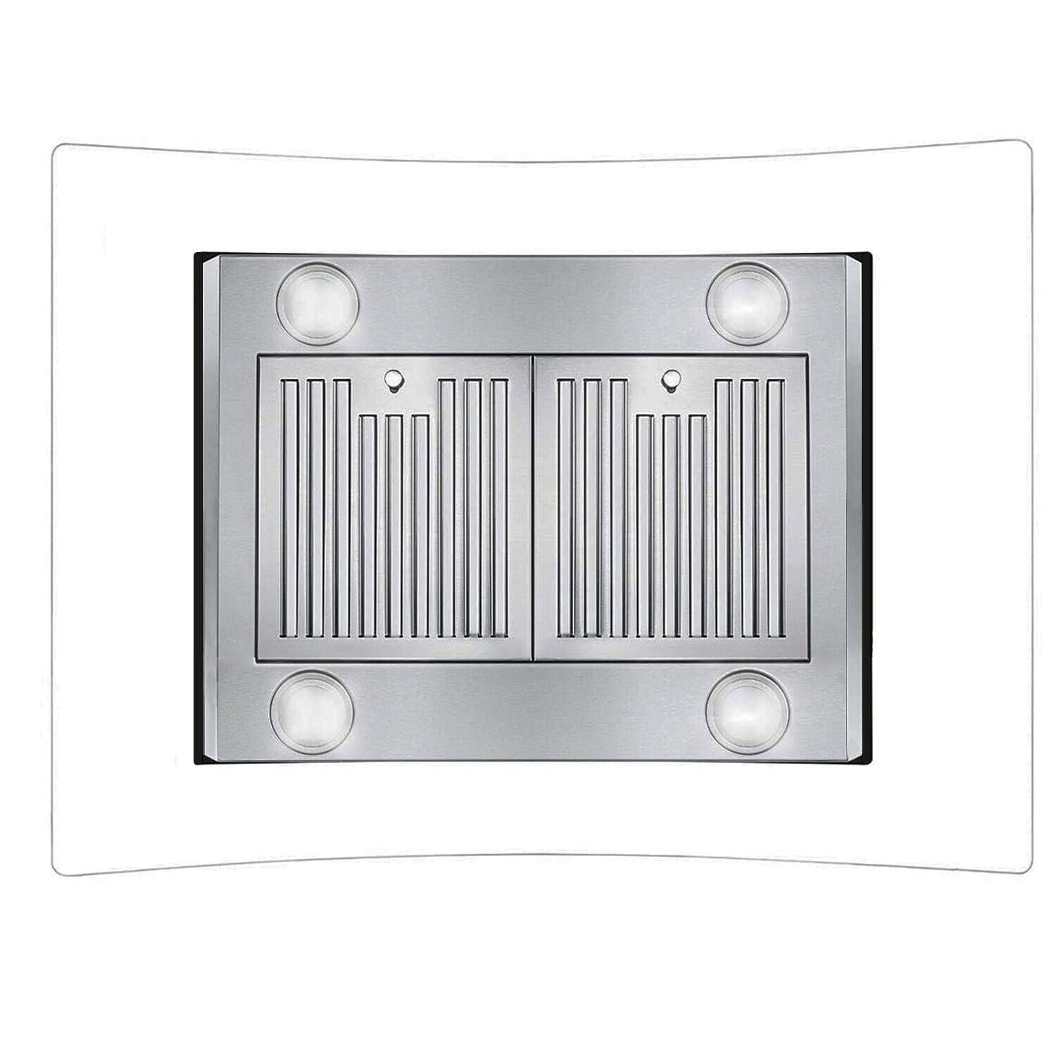 Tieasy 36 inch Island Mount Range Hood 900 CFM with Glass LCD Touch Control 4 LED Lamps