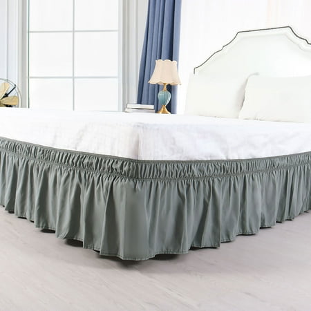 15" Drop Pleated Bed Skirt Polyester Wrap Around Dust ...