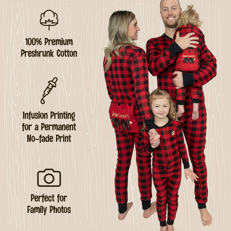 LazyOne Flapjacks, Matching Pajamas for the Dog, Baby & Kids, Teens, and  Adults (Plaid Bear Cheeks, 2T)