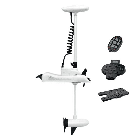 HASWING OUTDOOR Electric Trolling Motor 12V 55LB 54 Inch Shaft Cayman B Bow Mount Boat Fishing Saltwater Freshwater with Remote Control Quick Release Bracket Wired Foot Controller