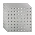 thumbnail image 1 of FASÄDE Dome Decorative Vinyl 2ft x 2ft Lay in Ceiling Panel in Argent Silver (5 Pack), 1 of 5
