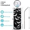 thumbnail image 3 of Halloween Bats 20 oz Tumbler with Lid and Straw Travel Coffee Mug Spill Proof Stainless Steel Double Wall Vacuum Insulated Cup, 3 of 6