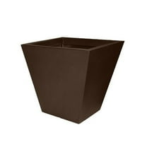Tusco Products Cosmopolitan Square Garden Planter, Espresso, 18"