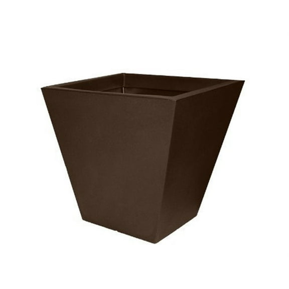 Tusco Products Cosmopolitan Square Garden Planter, Espresso, 18"
