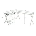 thumbnail image 4 of Acme Demas Computer Desk, Clear Glass & White Finish, 4 of 12
