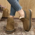 thumbnail image 4 of Tawop Womens Boots Fashion Casual Versatile British Style Round Toe Thick Sole with Velvet Belt Buckle Snow Boots for Women, 4 of 9