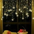 thumbnail image 1 of OUSITAID Christmas 96LEDs Snowflake Fairy String Curtain Window Light LED Starry Christmas String Lights for Holidays Wedding Party Decor (Warm Light)（Buy 2 Get 1 Free）, 1 of 9