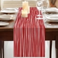 thumbnail image 3 of Red Striped Table Runner, Classic Minimalist Waves Lines Pattern Washable Cotton Linen Table Runners 60 Inches Long, Dresser Scarf Runner for Coffee/TV Stands/Kitchen/Cabinets 13''x60'', 3 of 9
