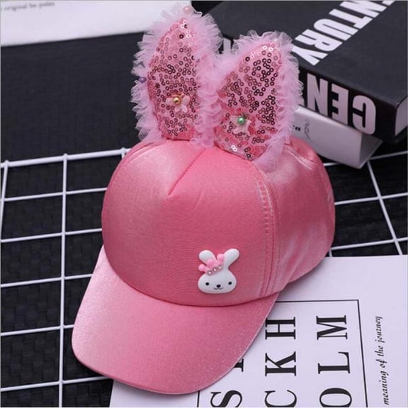 Sequin Rabbit Ear Baseball Hat Adjustable Strap Ball Cap Hip Hop Hat Sun Hat for Baby Toddler