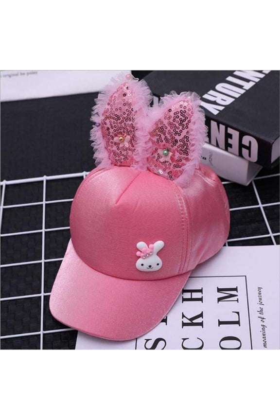 Sequin Rabbit Ear Baseball Hat Adjustable Strap Ball Cap Hip Hop Hat Sun Hat for Baby Toddler