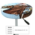 thumbnail image 4 of Haiem Christmas Horse Cushion Round Bar Chair Seat Cover Bar Chair Cushion Covers Elastic Washable Bar Chair Cover,Protects from Scratches and Stains-12 inch, 4 of 7