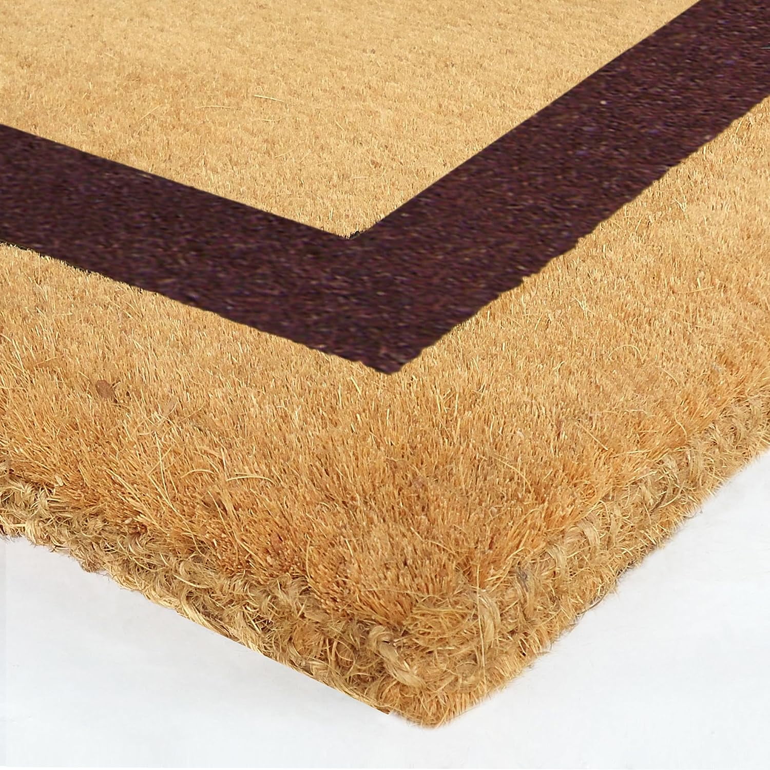 Legendary Doormats Blank Coco Coir Doormat Outdoor Welcome Door Mat with Single Black Picture Frame Border - Brown - 22" x 36"