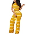 thumbnail image 2 of Shorts zanvins pour Femmes Mode Tendance Femme Col Rond Uni Blouse à Manches Courtes + Ensembles de Pantalons Amples avec Poches, 2 of 9